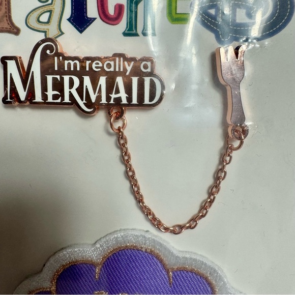 NWT. Disney Patch & Pin. Patched Little Mermaid Shell Patch and Pin Set - Picture 6 of 9